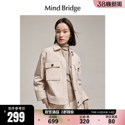 MB MindBridge百家好女装羊毛大衣2023韩版冬季短款毛呢外套
