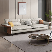 网红意式极简科技布沙发(布沙发，)小户型直排三人，位客厅家具l型组合沙发
