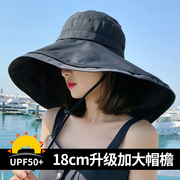 大沿护颈防晒帽女防紫外线户外大檐太阳帽夏季遮阳渔夫帽遮脸帽子