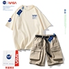 NASA夏季短袖t恤男士美式情侣套装宽松潮牌一套搭配帅气衣服