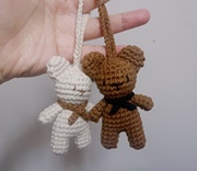 纯手工小熊 情侣熊熊挂件 钥匙扣 礼物围巾熊 毛线编织