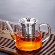 速发耐热玻璃茶壶350毫升不锈钢内胆过滤花草茶壶套装品茗小茶壶