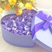 1000紫色千纸鹤折纸成品爱心礼盒，玻璃瓶套装材料包七夕(包七夕)情人节