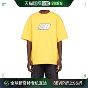 香港直邮We11Done男士T恤黄色短袖印花圆领长袖字母图标透气