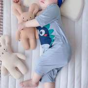 儿童莫代尔婴儿连体衣夏季薄款睡衣，空调服宝宝防踢被睡袋家居服夏