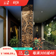 泰国木雕挂件实木雕花板客厅背景墙大象壁饰餐厅中式仿古装饰壁挂