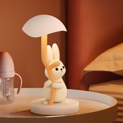 卡通台灯温馨卧室书桌灯奶油风护眼兔子儿童房间小夜灯床头照明灯