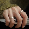 S990纯银戒指女小众设计男女足银指环简单细素圈情侣对戒古法磨砂