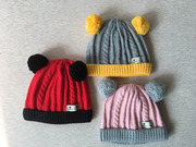 秋冬宝宝毛线帽子儿童，针织帽有内衬，套头毛线帽子