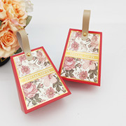 创意花卉烫金喜糖盒子，皮质提手桌糖包装伴手礼，喜蛋喜糖回礼盒子