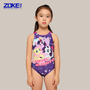 洲克儿童连体三角女童泳衣专业训练比赛可爱小马宝莉漫威泳装