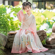 女童改良款明制袄裙儿童，古装中国风涤纶晴菀加绒汉服
