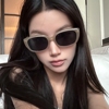 韩系茶色猫眼太阳眼镜墨镜女款2024大脸方圆脸高级感欧美拍照