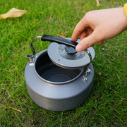 户外野营烧水壶烧k烤套锅便携登山茶壶1.1l咖啡壶，旅行茶具野餐吊