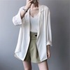 潮牌韩版防晒雪纺西装外套，女夏季薄款设计感英伦风宽松垂感小西服