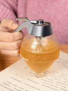 日式蜂蜜罐玻璃方便倒挤压瓶送礼尖嘴蜂蜜瓶按压式漏壶储存密封罐