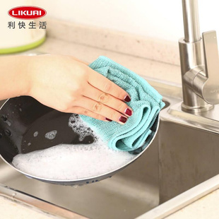 百洁布4件套玻璃厨房卫浴多功能，家用清洁抹布不掉毛洗碗布*