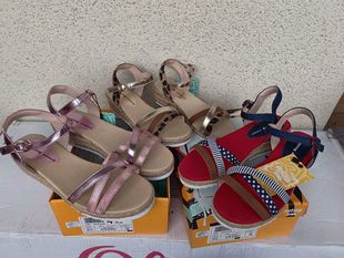 亏本特外贸mtng星条旗女童凉鞋，7-12岁麻绳底低跟坡跟童鞋31-39码