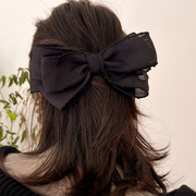 韩国pompom黑色蝴蝶结头饰，半扎发甜妹超高端女士，发夹后脑勺发量少
