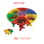儿童沙滩戏水玩具幼儿园大沙池塑料带盖沙水桌圆型组合太空沙水盘