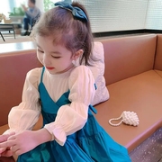 女童连衣裙洋气春装儿童，春秋季裙子，长袖纯色韩版宝宝公主裙