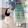 mini旦女童网纱半身裙，夏装洋气女宝宝蓬蓬，纱裙蛋糕裙公主长裙