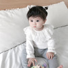 春秋季女婴童纯棉上衣韩版女宝宝纯色娃娃领长袖T恤打底衫
