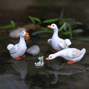 微景观装饰鸭子摆件仿真动物，盆景花园盆栽庭院假山造景水景工艺品