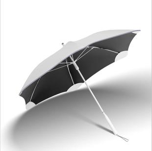 2023年六圆角伞风梅花形雨伞，反光长柄伞，遮阳伞黑胶防紫外线