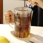 明尚德创意大容量可乐杯硼硅玻璃杯耐热玻璃杯子带盖水杯吸管量杯