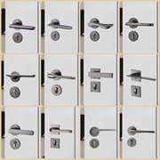 灰色门锁室内家用分体门锁简约卧室木门锁具磁吸静音房门锁门把手