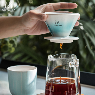 MUVNA慕威纳星川手冲咖啡V60过滤杯陶瓷滴滤式免折叠咖啡滤杯器具