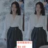 女士的品格刘敏涛安欣同款白色蝙蝠袖衬衫高档设计感衬衣黑百褶裙