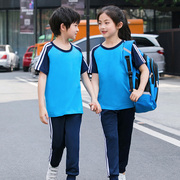小学生校服套装圆领短袖班服儿童一年级运动会长裤夏装幼儿园园服