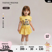 TeenieWeenie Kids小熊童装24年夏季女宝宝简约泡泡袖连衣裙