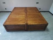 老榆木床纯实木榻榻米床，落地式全实木，双人床箱体床榫卯中式储物床