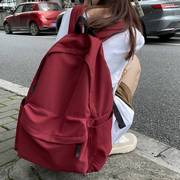 日韩无印风大容量简约百搭双肩包男女(包男女)大学生，初中生书包旅行背包潮