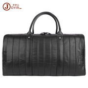 健身包大黑色斜挎手提包旅行包，行李袋包容量(包容量)真皮牛皮纯色男旅行袋