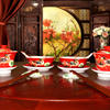 高档时尚中国红结婚对碗对杯套装实用夫妻敬茶杯富贵碗筷餐具