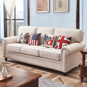 美式布艺沙发小户型客厅地中海田园，风格三人位乳胶科技，布沙发(布沙发)组合