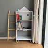 卧室简易铁艺置物架小房子，靠墙落地儿童，书架绘本收纳书柜飘窗移动