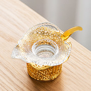 创意叶子玻璃茶滤家用办公功夫茶具泡茶配件不锈钢过滤网茶漏茶隔