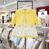 absorba爱之宝韩国儿童24春女宝黄色针织，开衫+柠檬连衣裙套装