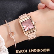 古欧guou石英时尚大气，女款手表方形简约不锈钢，表带日历女腕表