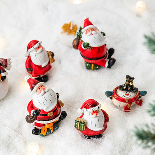 圣诞节创意礼物树脂可爱小动物，办公室桌面装饰圣诞树圣诞老人摆件