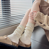 秋冬白色短袜子女韩国ins潮袜条纹，灰色小腿袜咖啡色中筒袜堆堆袜