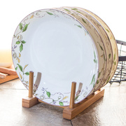 4个8英寸骨瓷盘子套装，创意陶瓷碟子圆形汤盘深盘家用菜盘中式餐具