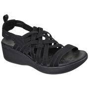 Skechers/斯凯奇女鞋凉鞋坡跟纯色绑带设计环保夏季899968