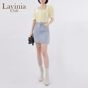 Lavinia小清新短袖衬衫女夏设计感甜美短款泡泡袖上衣R13C69H