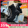 Dickies马丁靴女2023秋冬黑色皮靴增高英伦风潮鞋工装机车靴
